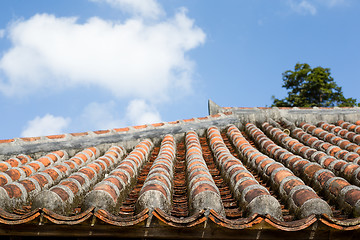 Image showing Asian roof clay tiles 