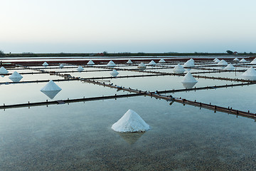 Image showing Salt Farm, salt pile in Tainan, Taiwan