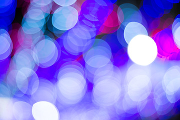 Image showing Night city street lights bokeh background