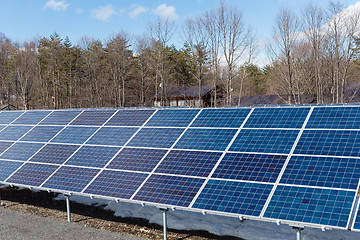 Image showing Solar Panels plant in forest