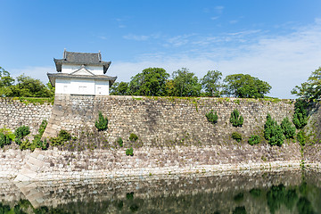 Image showing Moat with a Turret in osaka castle