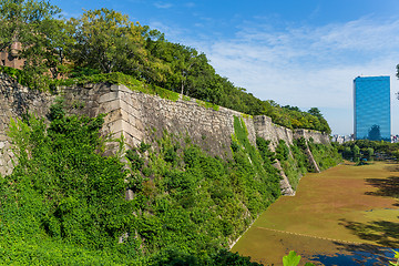 Image showing Osaka castle wall