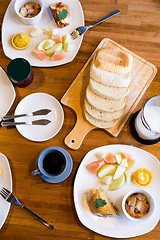 Image showing Fresh breakfast table