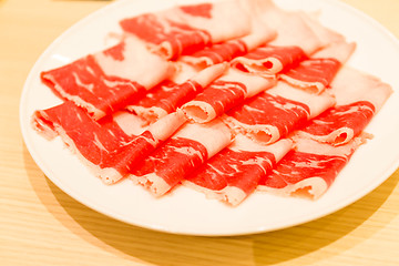 Image showing Beef slice on plate