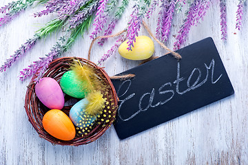 Image showing decorative painted Easter eggs