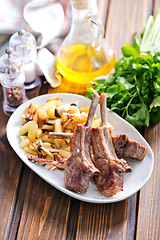 Image showing Rack of lamb fried with aromatic olive oil