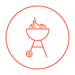 Image showing Kettle barbecue grill line icon.