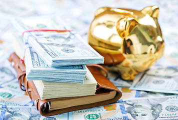 Image showing Piggy bank and money