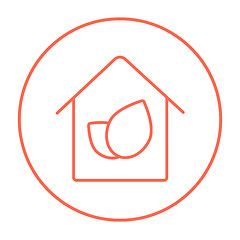 Image showing Eco-friendly house line icon.