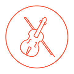 Image showing Violin with bow line icon.