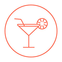 Image showing Cocktail glass line icon.