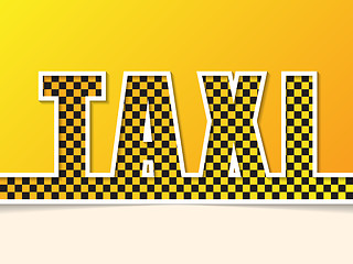 Image showing Checkered taxi text on orange background