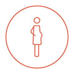 Image showing Pregnant woman line icon.