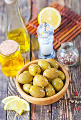 Image showing green olives