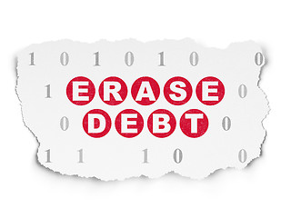 Image showing Finance concept: Erase Debt on Torn Paper background
