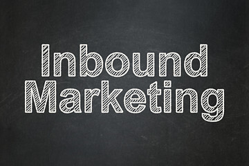 Image showing Advertising concept: Inbound Marketing on chalkboard background