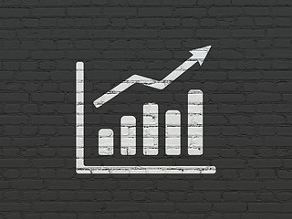 Image showing Marketing concept: Growth Graph on wall background