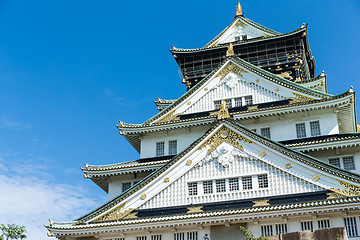 Image showing Osaka castle with blue sky