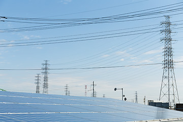 Image showing Solar panel and power tower