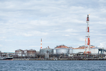 Image showing Oil tank in industrial city