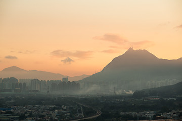 Image showing Hong Kong skyline during sunset