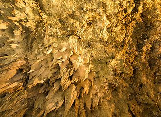 Image showing Stalactites in cave at Japan