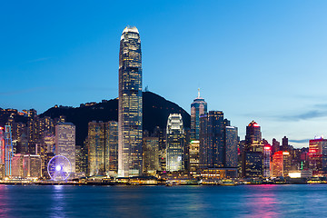 Image showing Skyline of hong kong at night