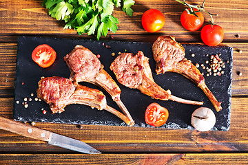 Image showing Rack of lamb fried with aromatic olive oil