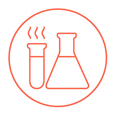 Image showing Laboratory equipment line icon.