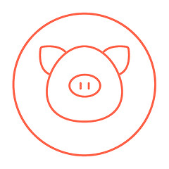 Image showing Pig head line icon.