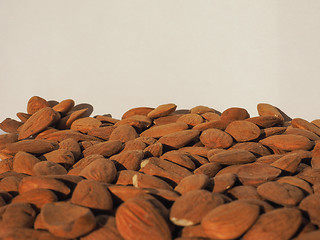 Image showing Almonds dried fruit with copy space