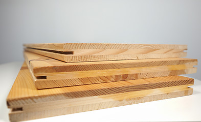 Image showing Wood planks on table