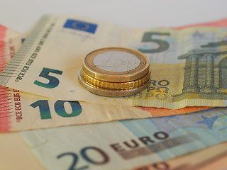 Image showing Euro coins and notes