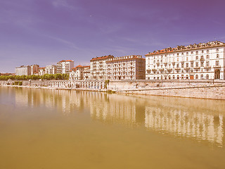 Image showing River Po Turin vintage