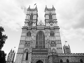 Image showing Black and white Westminster Abbey in London