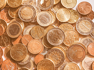 Image showing  Euro coins vintage