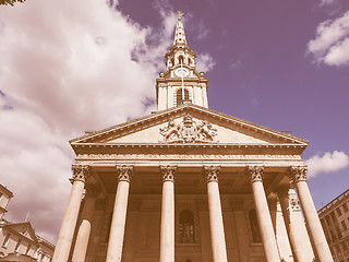 Image showing Retro looking St Martin church in London