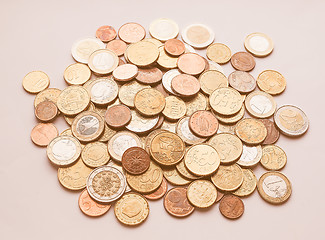 Image showing  Euro coins vintage