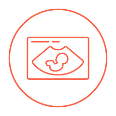 Image showing Fetal ultrasound line icon.