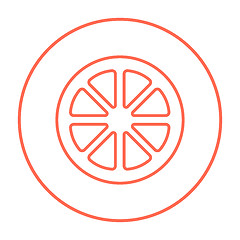 Image showing Slice of lemon line icon.