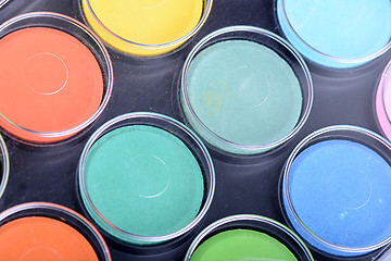 Image showing set of watercolor paints close up