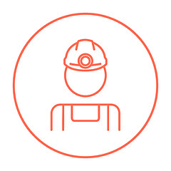 Image showing Coal miner line icon.