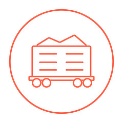 Image showing Cargo wagon line icon.