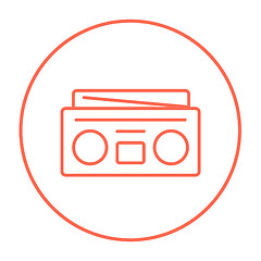 Image showing Radio cassette player line icon.
