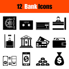 Image showing Set of twelve bank icons