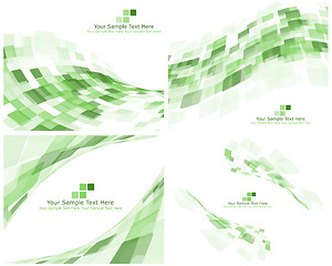 Image showing Set of 4 Checkered Green Background