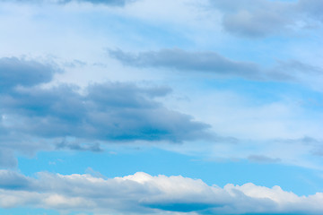 Image showing Fantastic soft white clouds against blue sky