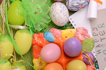 Image showing invitation card with easter eggs 