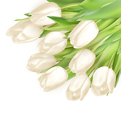 Image showing Bouquet of white tulips. EPS 10