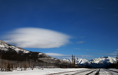 Image showing Rocky Mountains in Winter Canada